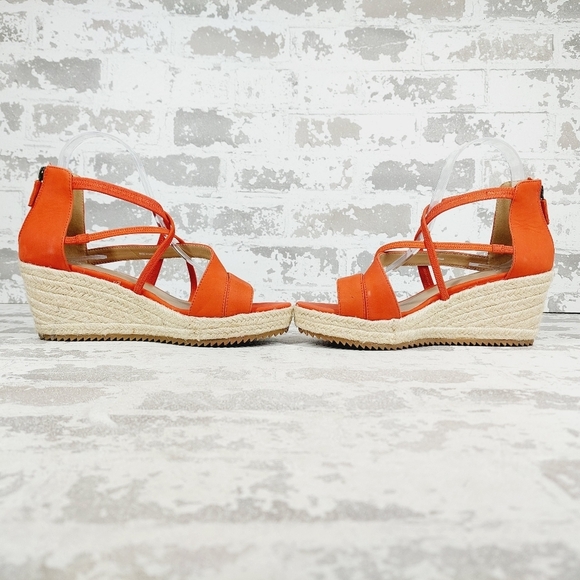 New Eileen Fisher Wanda Orange Suede Espadrille H603 - Picture 7 of 12